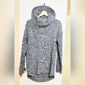 Jason Maxwell size L Knitted Sweater In Marlbed Gray's w/ Cowl Neck